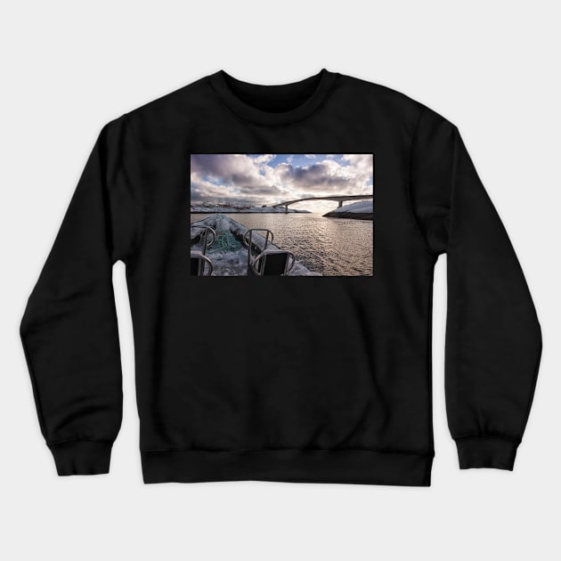 The Bridge to Hamnøya Crewneck Sweatshirt by krepsher